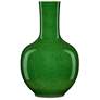 Thumbnail1 of Currey & Company 13.5" Porcelain Imperial Green Long Neck Vase