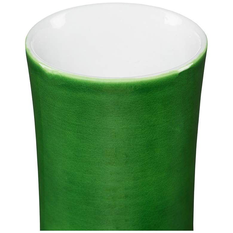 Image 3 Currey & Company 13.5" Porcelain Imperial Green Long Neck Vase more views