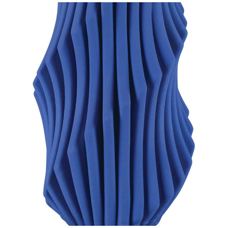Image 3 Currey & Company 13.75" Blue Pleat Vase more views