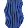 3_Currey & Company 13.75" Blue Pleat Vase more views