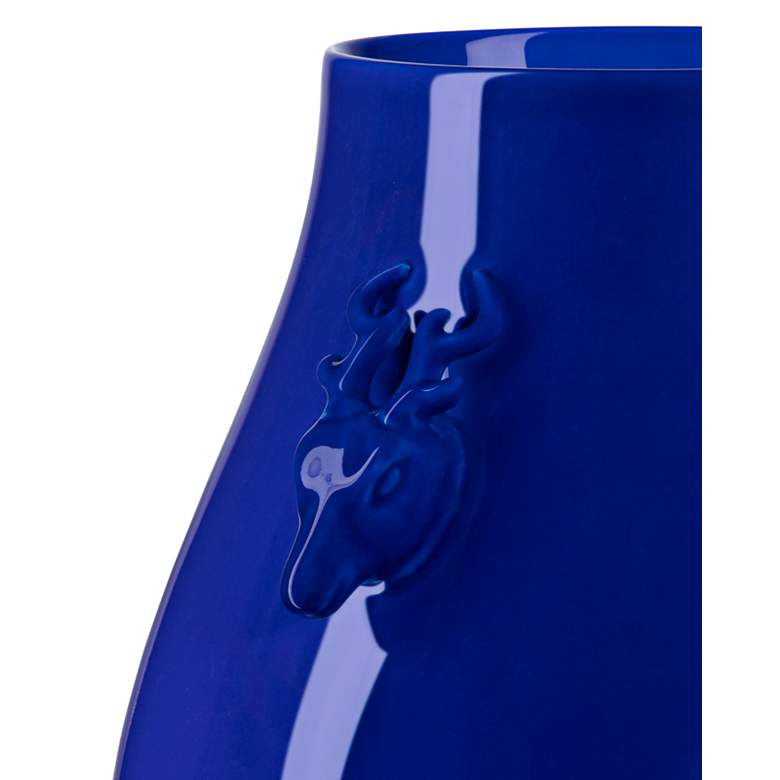 Image 3 Currey & Company 13.75" Porcelain Ocean Blue Deer Ears Vase more views