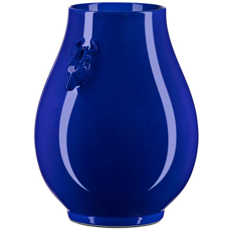 Image 4 Currey & Company 13.75" Porcelain Ocean Blue Deer Ears Vase more views