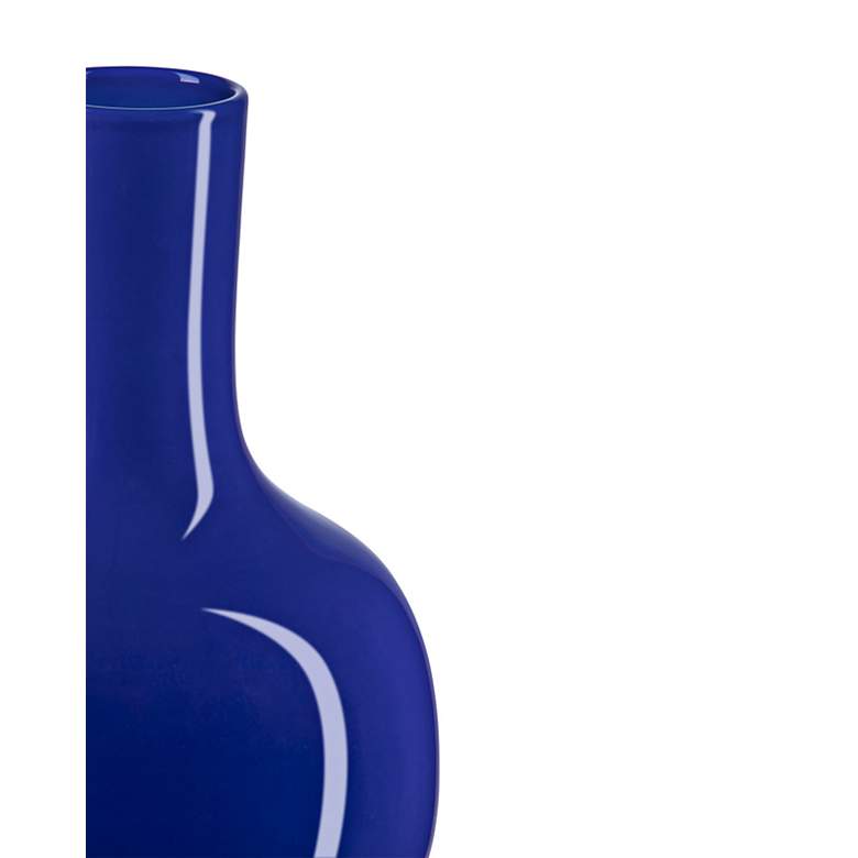 Image 2 Currey & Company 13.75" Porcelain Ocean Blue Long Neck Vase more views