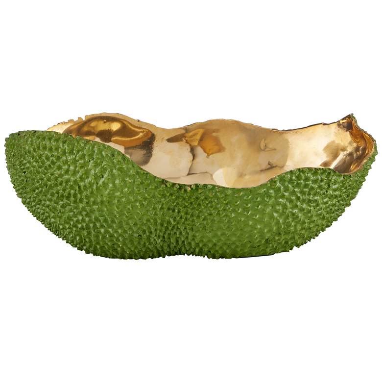 Image 1 Currey & Company 13" Jackfruit Oval Green Bowl