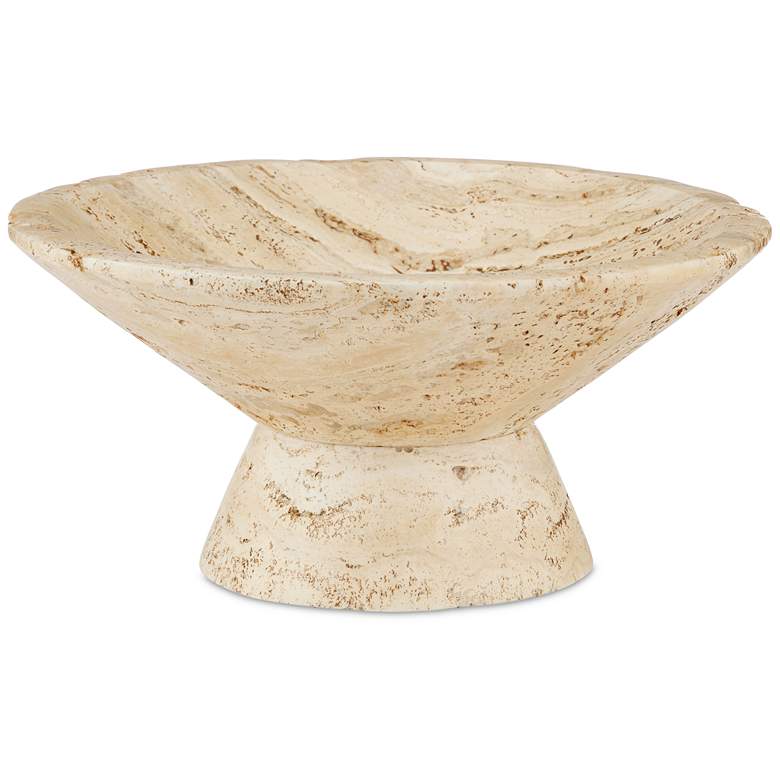 Image 1 Currey & Company 13" Lubo Travertine Large Bowl
