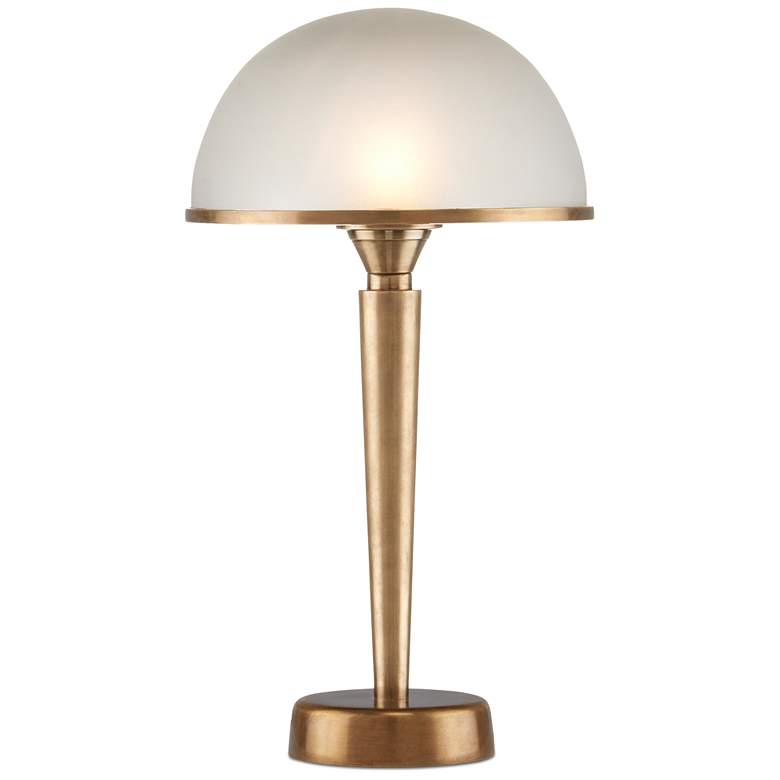 Image 1 Currey & Company 14.5" Gatsby Frosted Glass and Brass Table Lamp