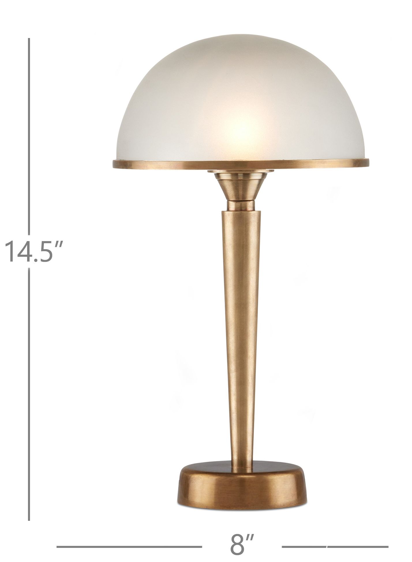 Image 6 Currey & Company 14.5" Gatsby Frosted Glass and Brass Table Lamp more views