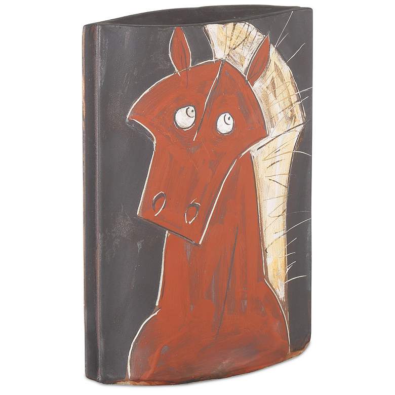 Image 4 Currey & Company 14" Artistic Horse Vase more views