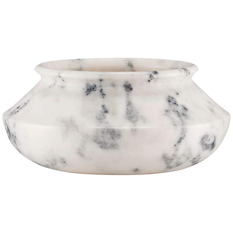 Image 1 Currey & Company 14" Punto Large White Marble Bowl