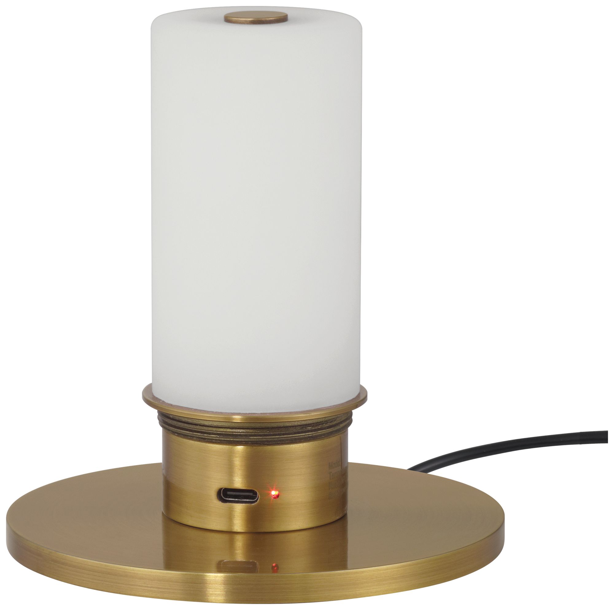 Image 6 Currey & Company 15.0" Saunter Brass Cordless Rechargeable Table L more views