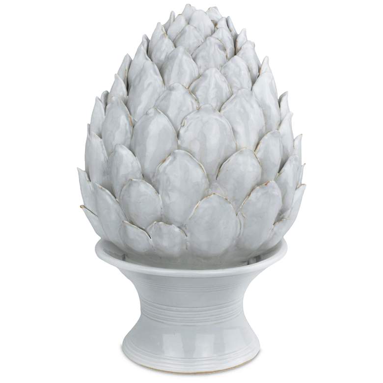Image 1 Currey & Company 15.75" Ivory Ceramic Artichoke