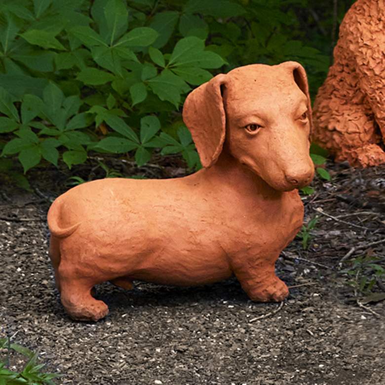 Image 1 Currey & Company 15.75" Terracotta Rocky the Teckel