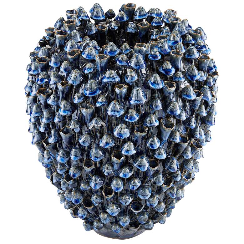 Image 1 Currey & Company 15" Manitapi Large Blue Vase