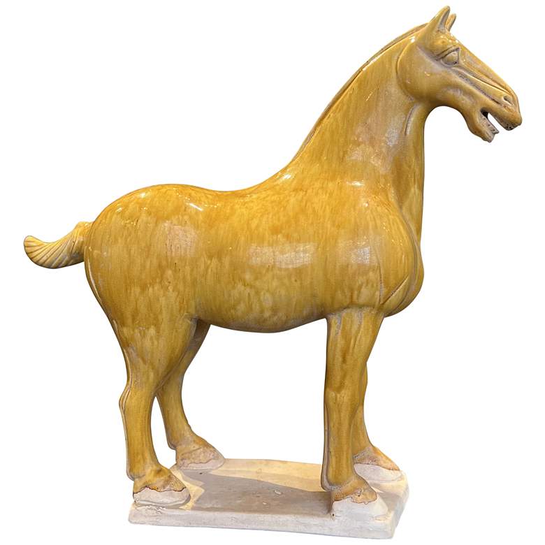 Image 1 Currey &#38; Company 16.5 inch Tang Dynasty Medium Persimmon Horse