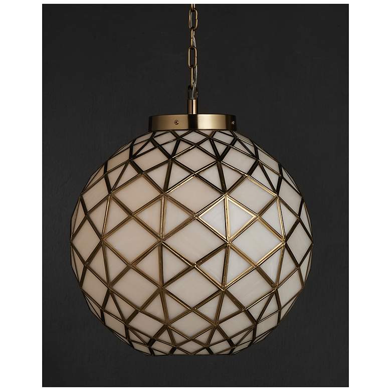 Image 4 Currey & Company 16" Polyhedron 1-Light Glass Pendant more views