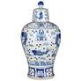 Currey &#38; Company 16" South Sea Blue &#38; White Meiping Jar
