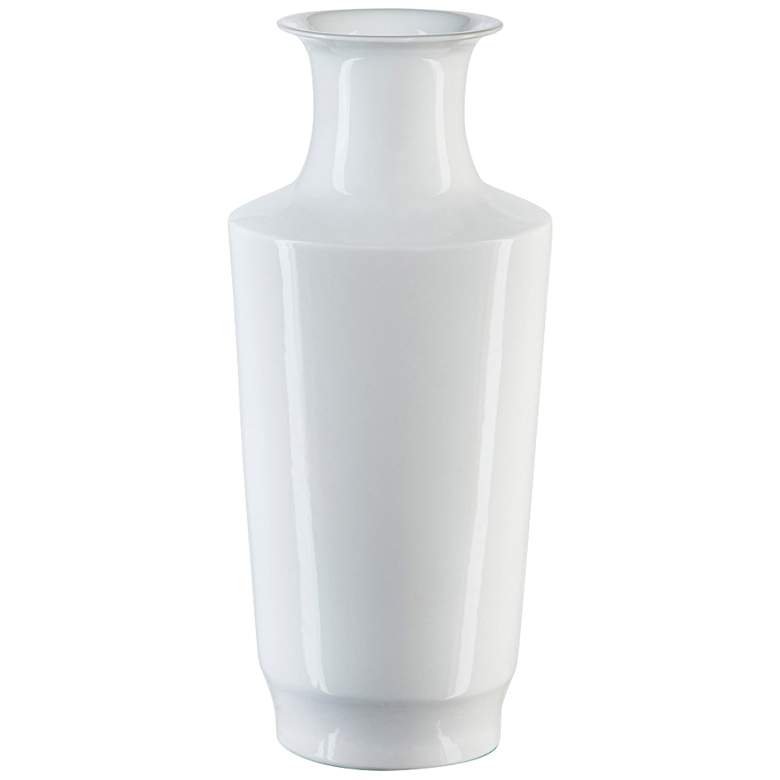 Image 1 Currey & Company 17.5" Porcelain Imperial White Modern Shoulder Va