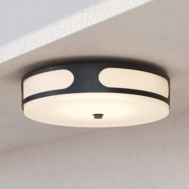 Image 1 Currey & Company 17.5" Swale Outdoor Flush Mount