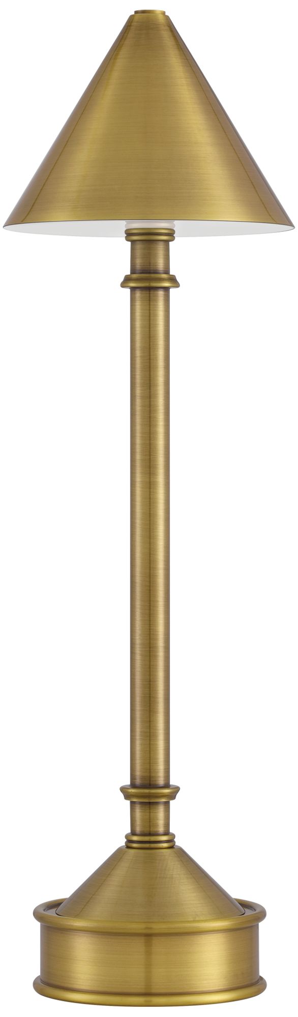 Image 3 Currey & Company 18.0" Traipse Brass Cordless Rechargeable Table L more views