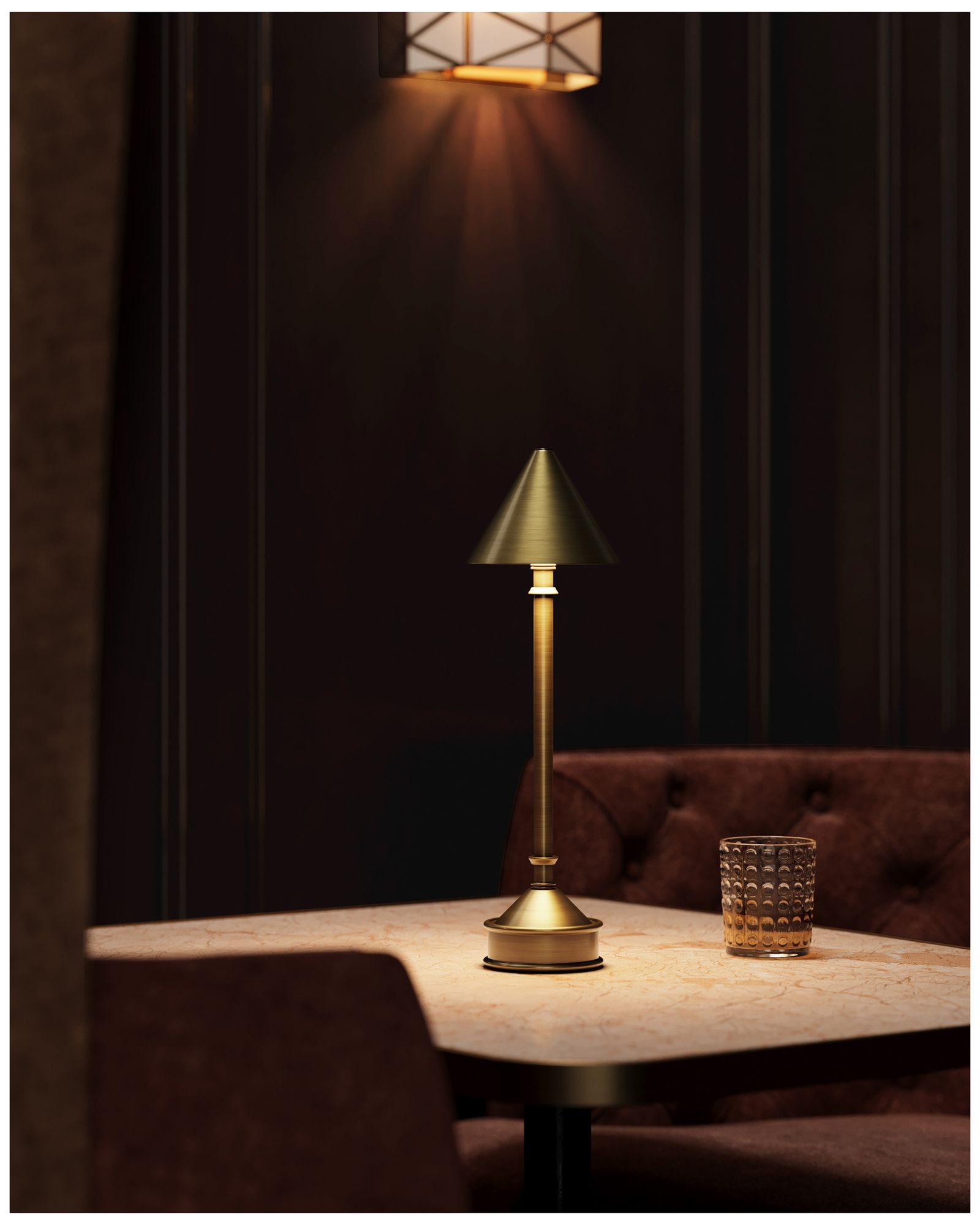 Image 7 Currey & Company 18.0" Traipse Brass Cordless Rechargeable Table L more views