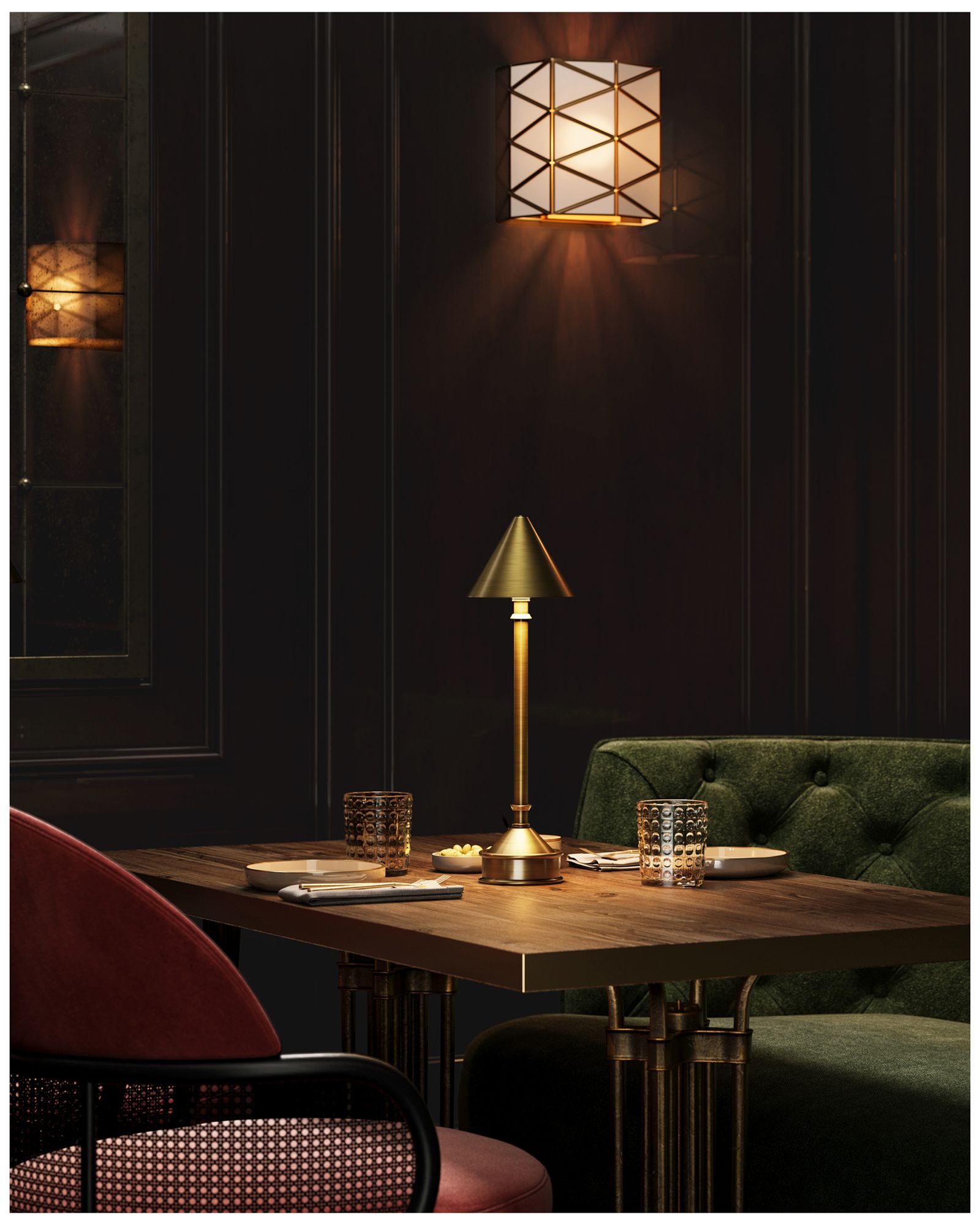 Currey &amp; Company 18.0" Traipse Brass Cordless Rechargeable Table L