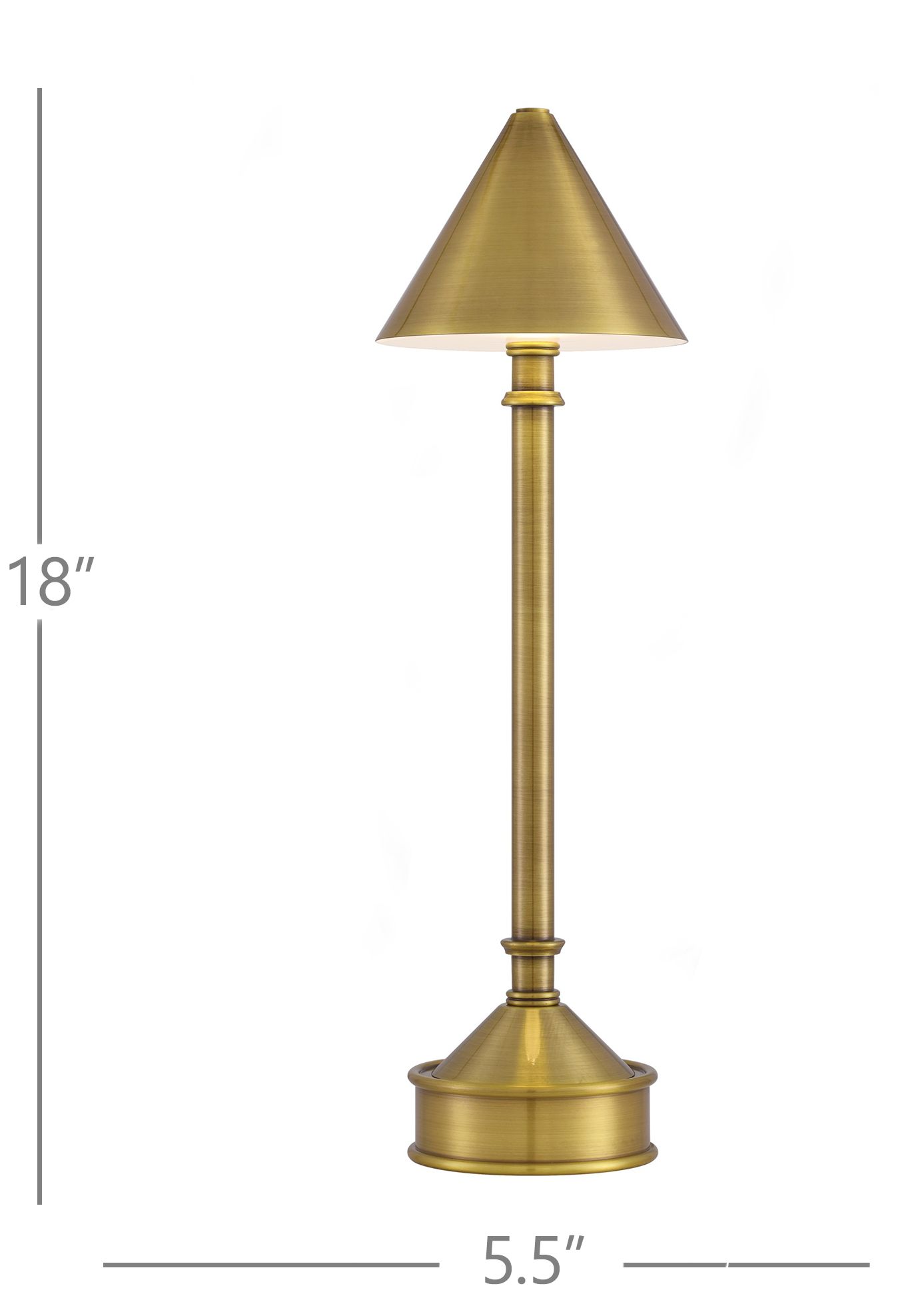 Currey &amp; Company 18.0" Traipse Brass Cordless Rechargeable Table L