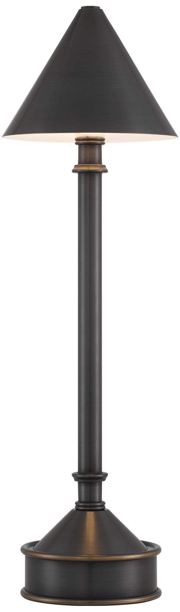 Image 3 Currey & Company 18.0" Traipse Bronze Cordless Rechargeable Table  more views