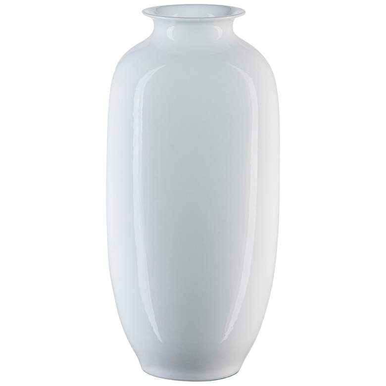 Image 1 Currey & Company 18.25" Porcelain Imperial White Modern Vase