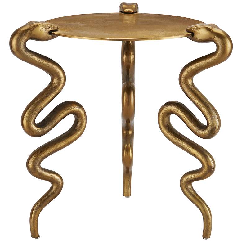Image 1 Currey and Company 18" Wide Serpent Accent Table