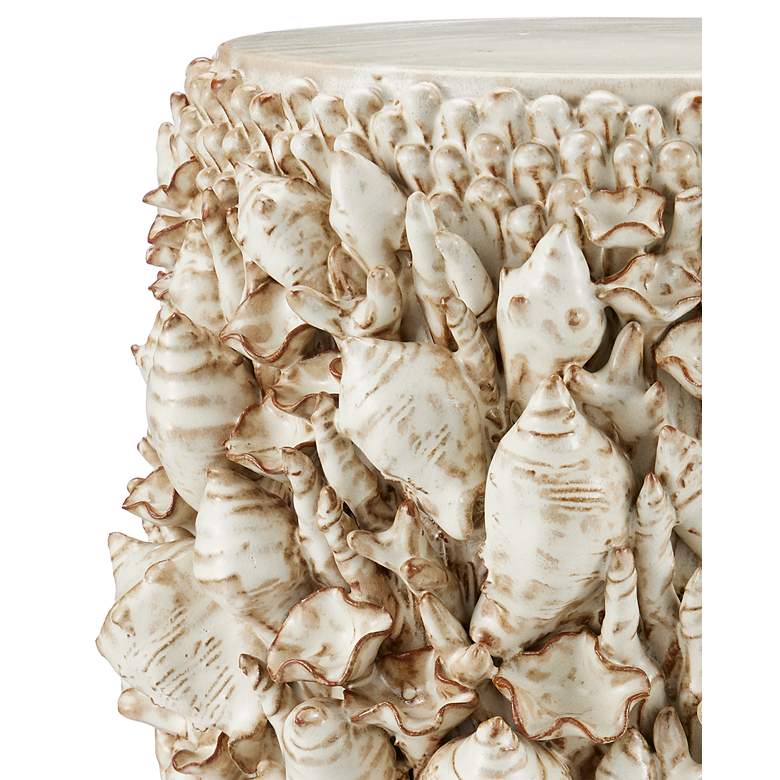 Image 2 Currey & Company 19" Ceramic Corfu Ivory Accent Table more views