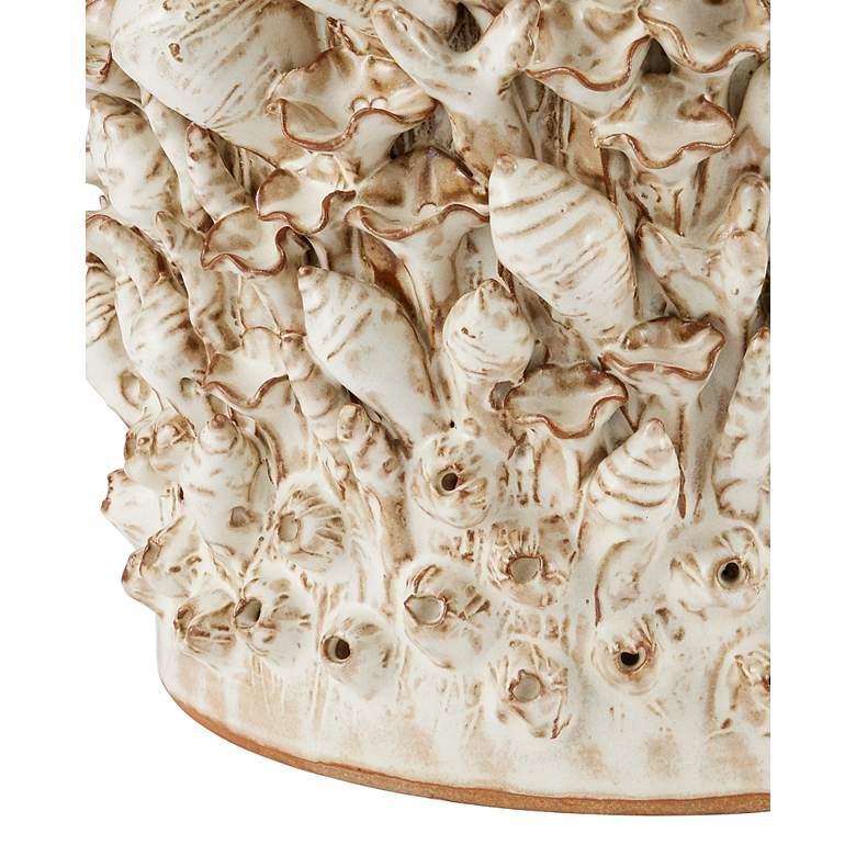 Image 3 Currey & Company 19" Ceramic Corfu Ivory Accent Table more views