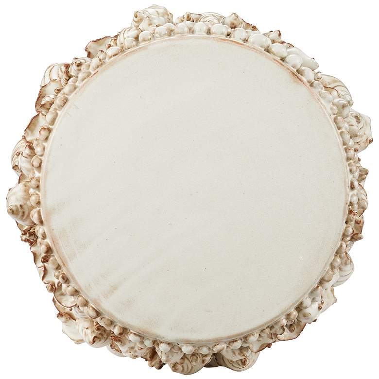 Image 4 Currey & Company 19" Ceramic Corfu Ivory Accent Table more views