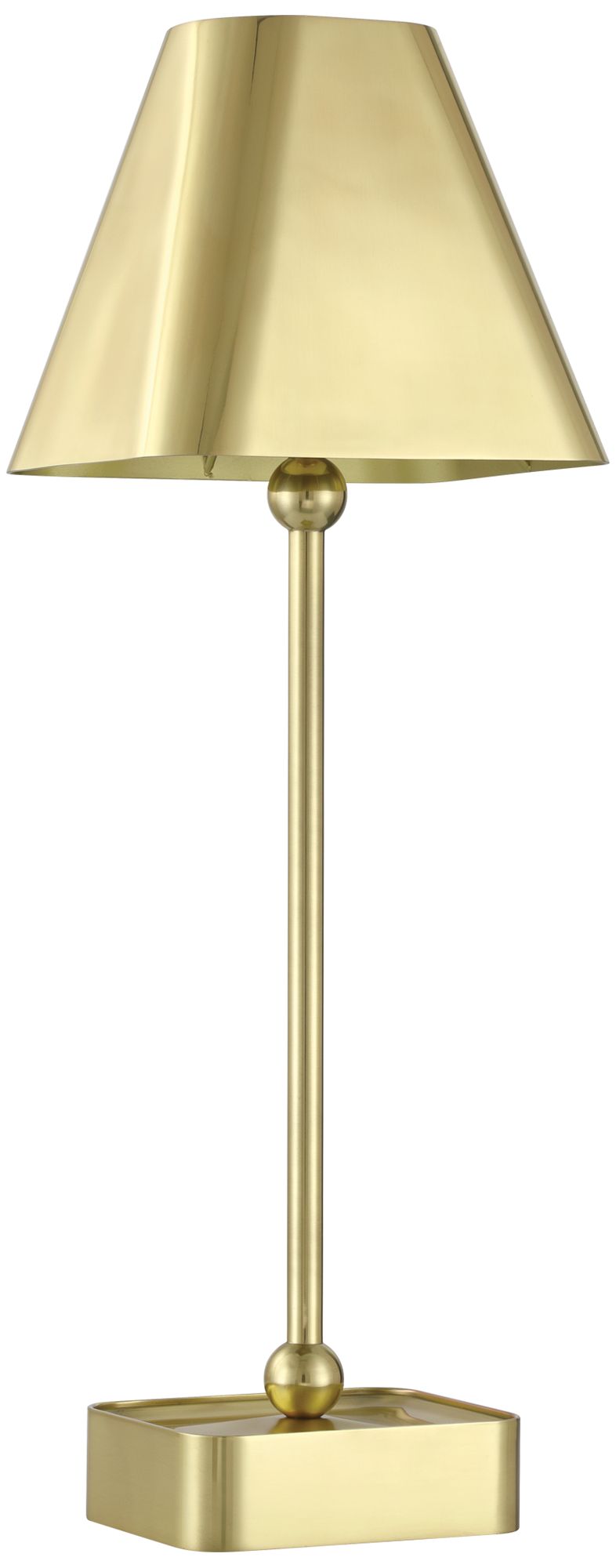 Image 3 Currey & Company 20.0" Gadabout Brass Cordless Rechargeable Table  more views