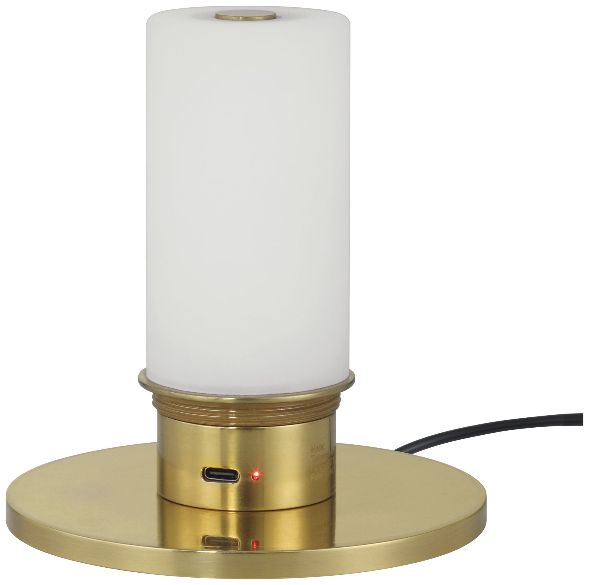 Image 7 Currey & Company 20.0" Gadabout Brass Cordless Rechargeable Table  more views