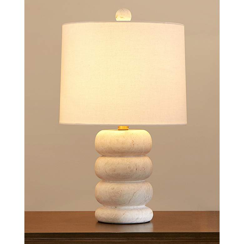 Image 1 Currey & Company 20.5" Girault White Table Lamp