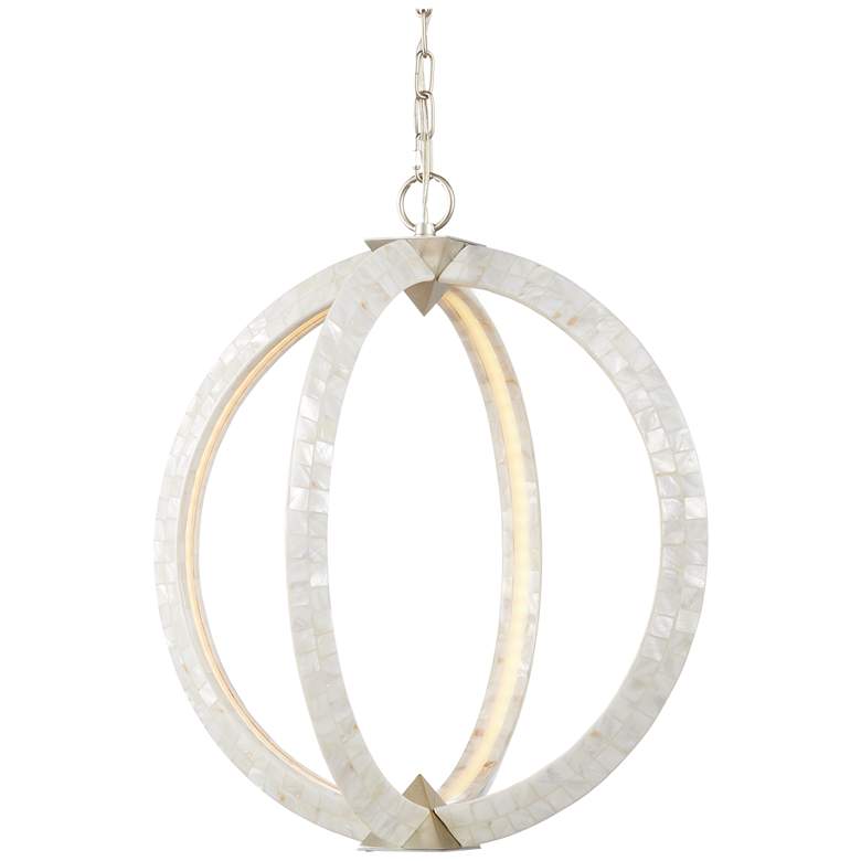 Image 1 Currey & Company 20" Arietta White Orb 4-Light Mother of Pearl Cha