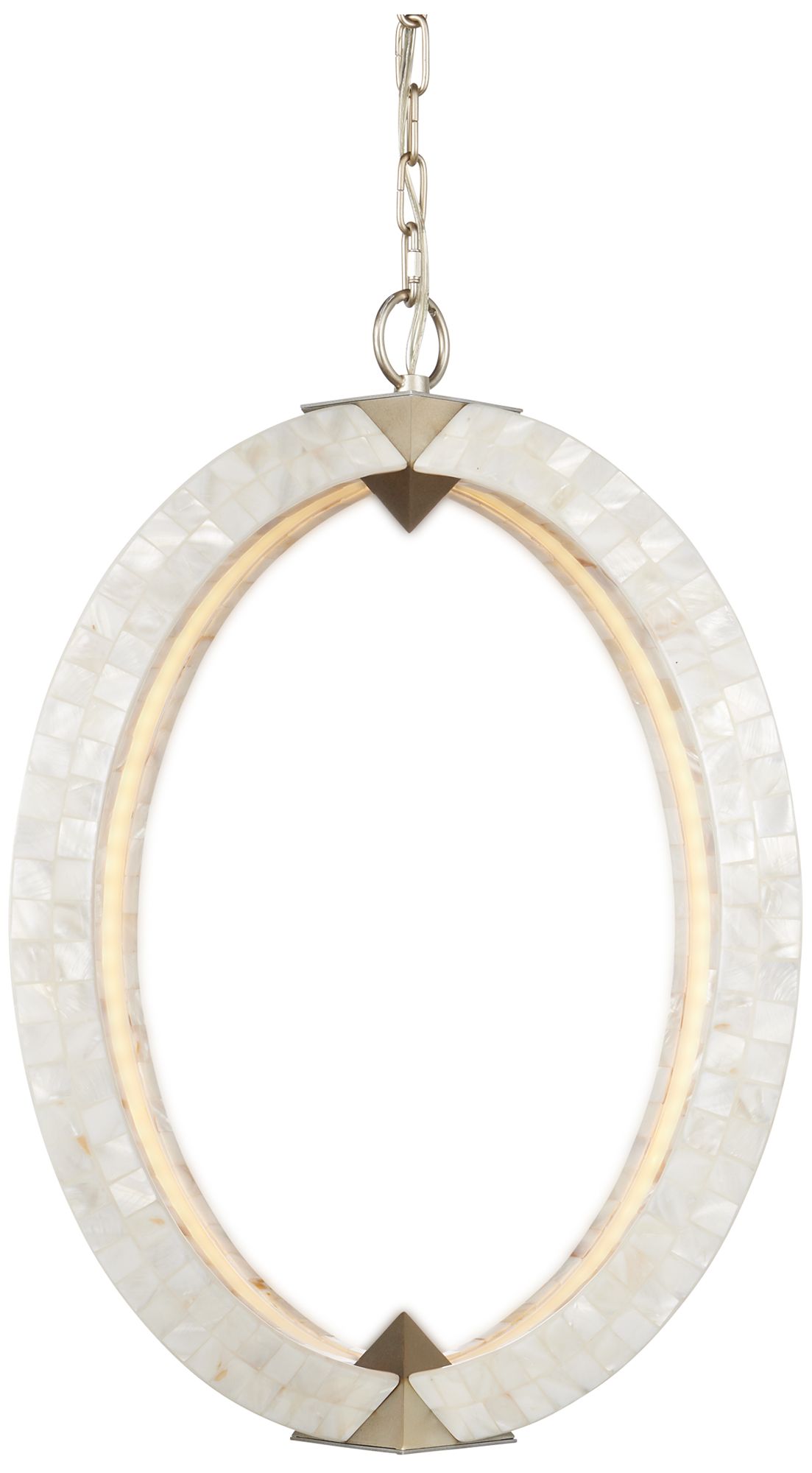 Image 6 Currey & Company 20" Arietta White Orb 4-Light Mother of Pearl Cha more views