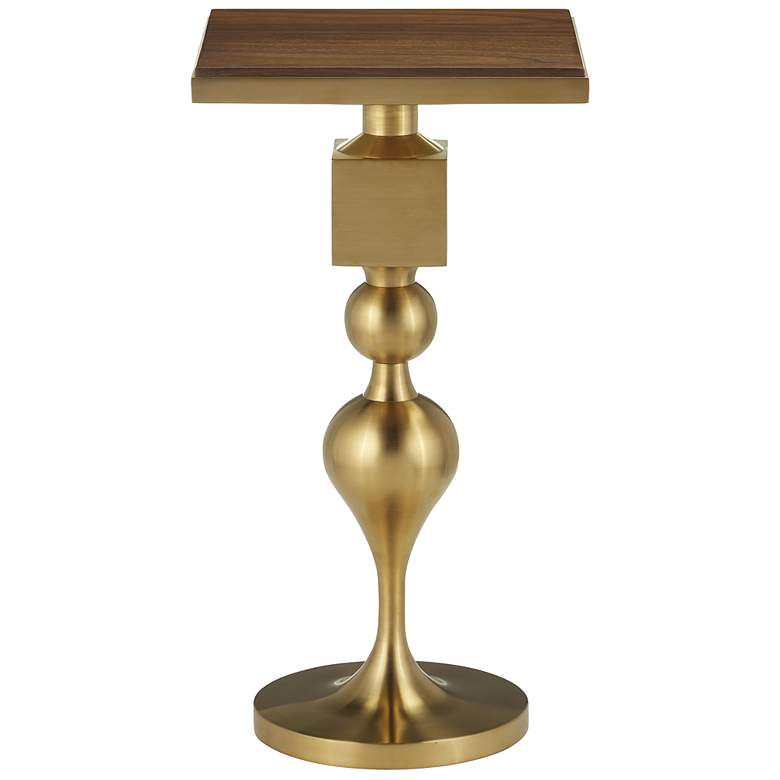 Image 4 Currey & Company 20" Burshed Brass Maeve Accent Table more views