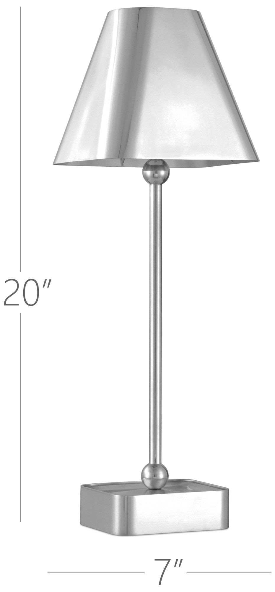 Currey &amp; Company 20" Gadabout Nickel Cordless Table Lamp