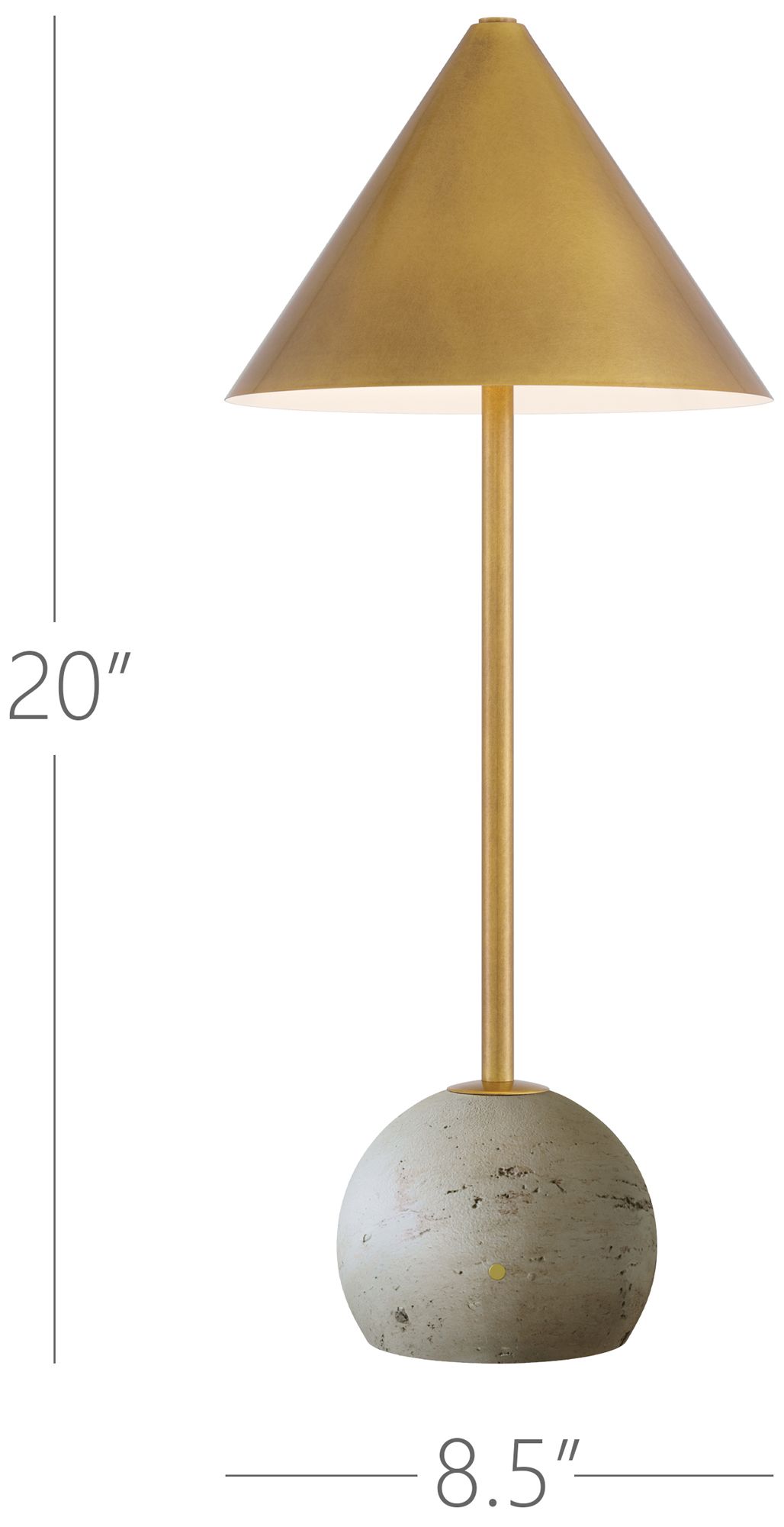 Currey &amp; Company 20" Journey Natural &amp; Brass Cordless Table La