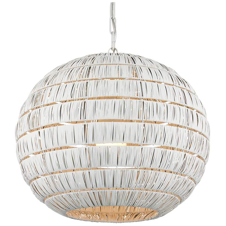 Image 3 Currey & Company 20" Panopolis White 1-Light Iron Pendant more views