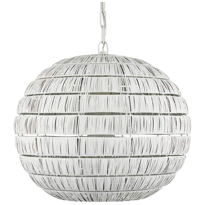 Image 4 Currey & Company 20" Panopolis White 1-Light Iron Pendant more views