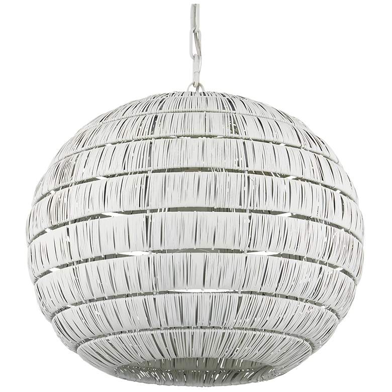 Image 5 Currey & Company 20" Panopolis White 1-Light Iron Pendant more views