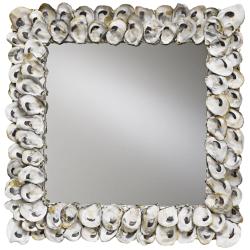 Currey And Company 20&quot; Square Oyster Shell Wall Mirror