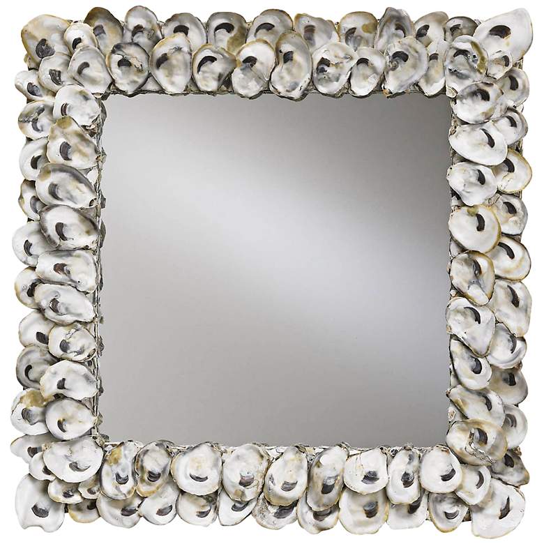 Image 2 Currey And Company 20" Square Oyster Shell Wall Mirror