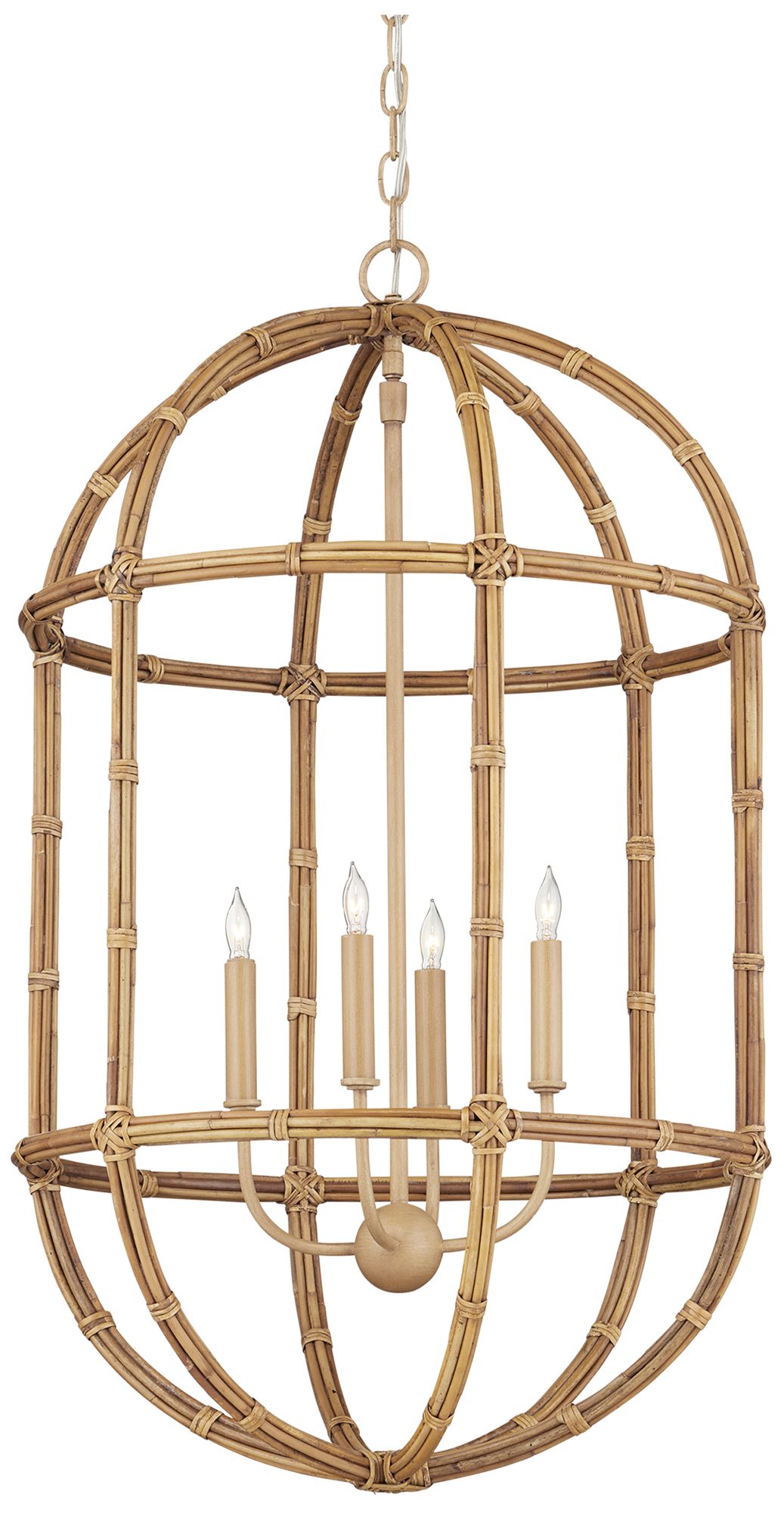 Image 3 Currey & Company 21.25" Charrette 4-Light Rattan Lantern more views