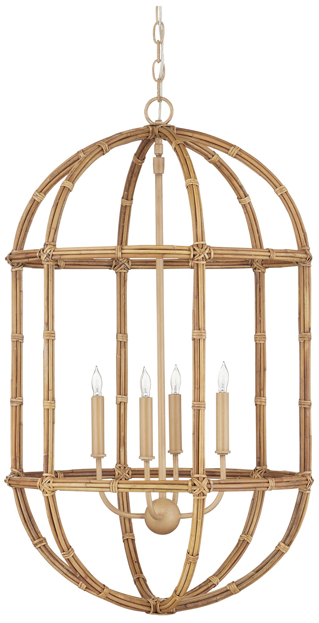 Image 4 Currey & Company 21.25" Charrette 4-Light Rattan Lantern more views