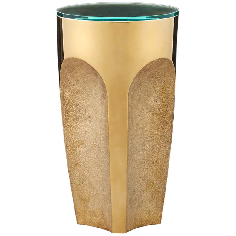 Image 1 Currey & Company 21.5" Stainless Steel and Glass Lemy Brass Drinks