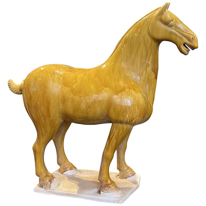 Image 1 Currey &#38; Company 21.5 inch Tang Dynasty Large Persimmon Horse