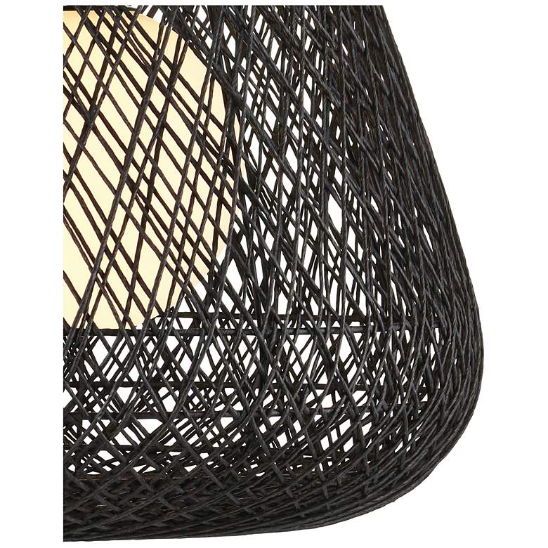 Image 2 Currey & Company 21.75" Osbert Black 1-Light Twine Pendant more views